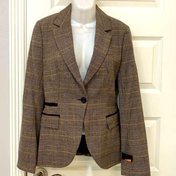 NWT Zara Woman Wool Blend Herringbone Blazer - Sz S - Picture 1 of 9